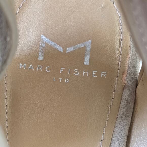 Marc Fisher MLVega Suede Block Heel Sandals Womens Size 9.5M Taupe Leather Upper - Picture 7 of 14